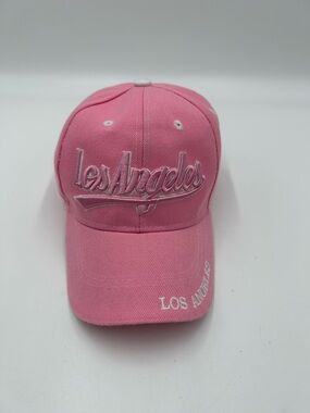 Kids Pink 'Los Angeles' Embroidered Baseball Cap